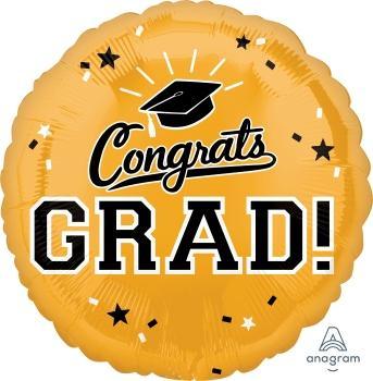 Gold Congrats Grad Balloon