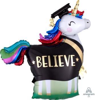 Believe Grad Unicorn Balloon