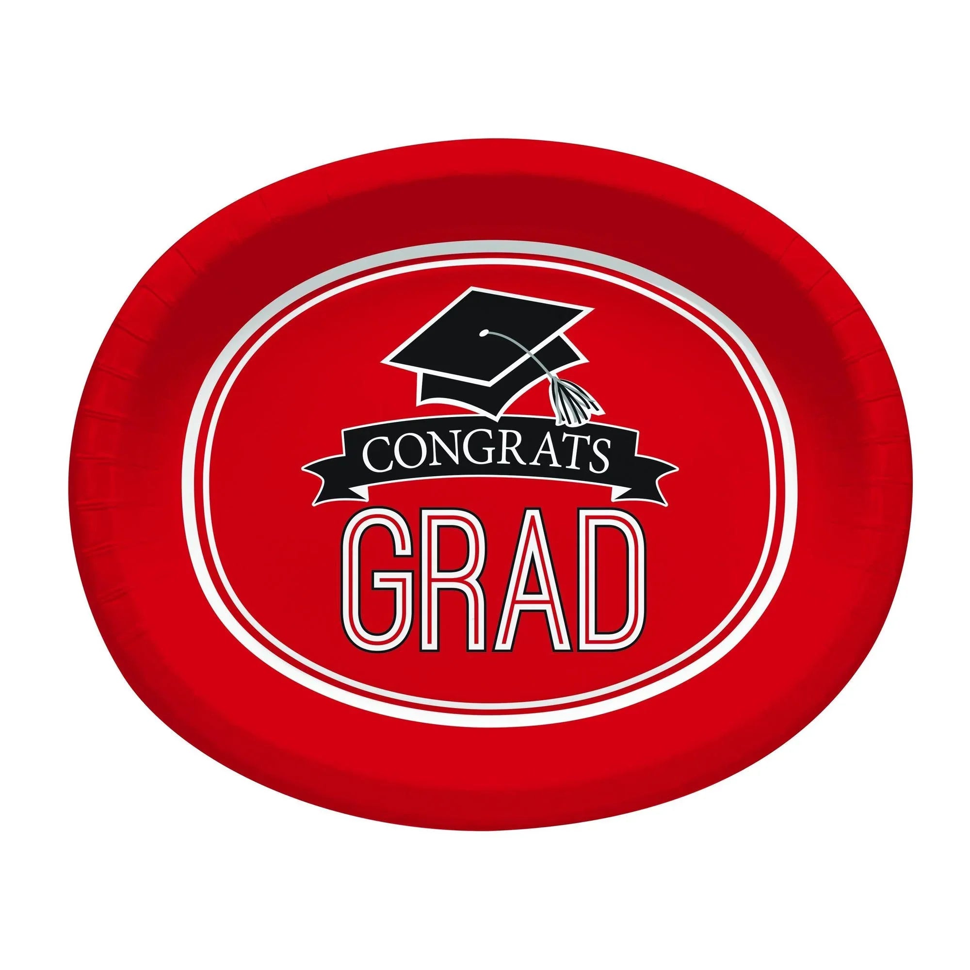 Congrats Grad 12-inch Oval Plates