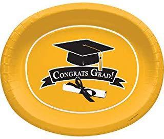 Congrats Grad 12-inch Oval Plates