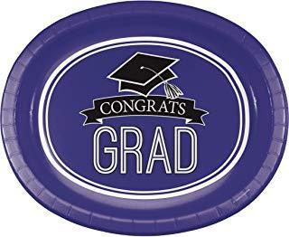 Congrats Grad 12-inch Oval Plates