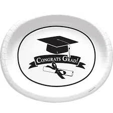 Congrats Grad 12-inch Oval Plates